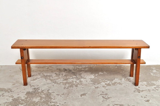 Image 1 of Vintage hardhouten bank,1950s