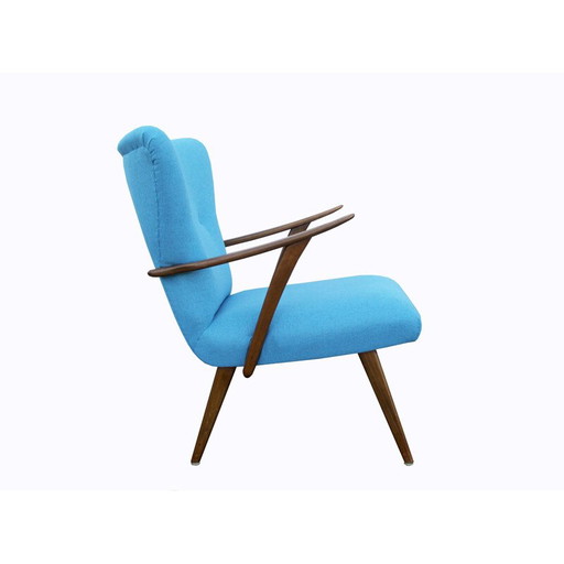 Fauteuil vintage en bois bleu clair