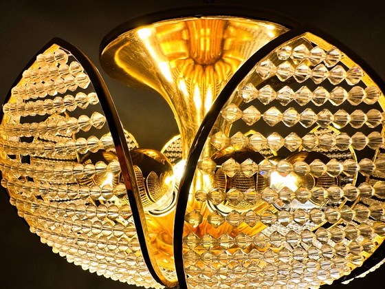 Vintage Palwa kristal plafondlamp – Plafondlampen, Messing (photo 10 of 18)