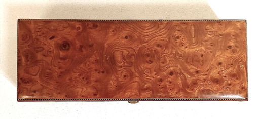 1930s glove box with closure – decoratieve objecten, Textile, Wood