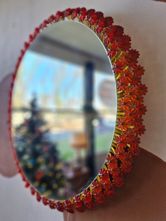 Image 1 of Miroir fleuri au design vintage Emil Stejnar années 60