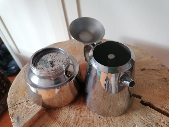Diseño Postmoderno Italiano: Guido Bergna 'Mia' Caffettiera (Inox 18/10) – Años 90 – Accesorios de cocina (photo 9 of 16)