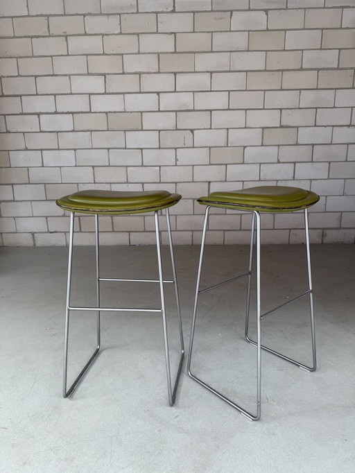 2x Cappellini Hi Pad bar stool by Jasper Morrison