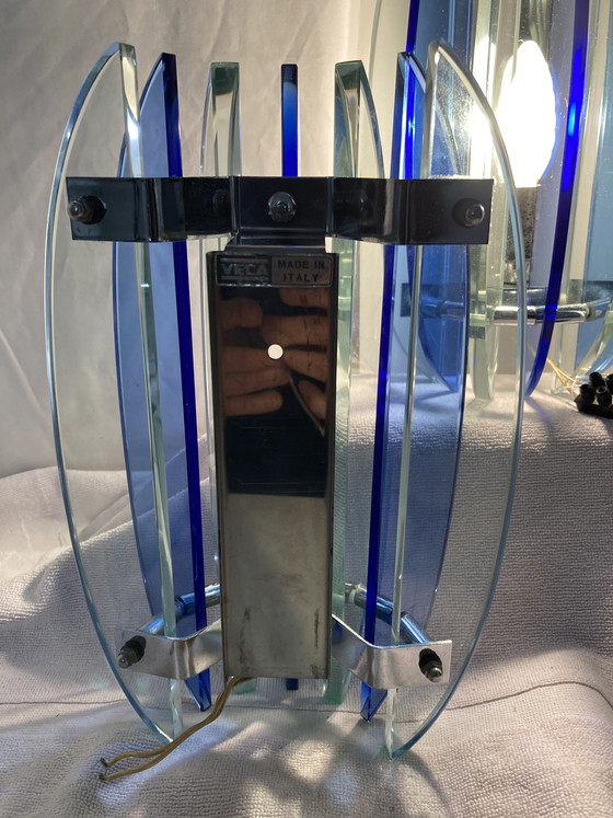 Image 1 of 2 applique da parete di VECA in vetro colorato e metallo