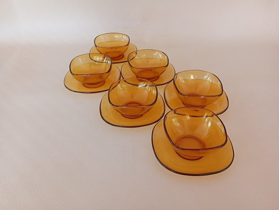Image 1 of Coppe da dessert in ambra Vereco (Francia)