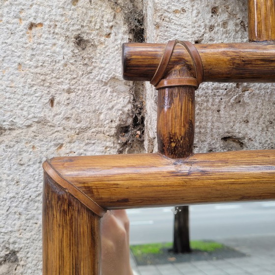 Image 1 of Koloniale spiegel met bamboe frame, 1900 - Frankrijk