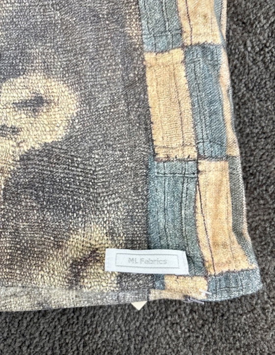 Image 1 of ML Fabrics | Luxus-Kissenbezug | 50x50 cm | Beige/Braun | 60% Baumwolle / 40% Viskose