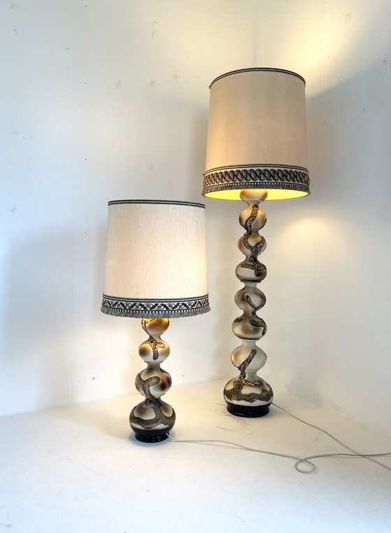 Image 1 of 2x Keramikblasen-Stehleuchte, Kaiser Leuchten '60