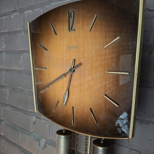Vintage Junghans Mid-Century Wall Clock – German Brass Pendulum Clock