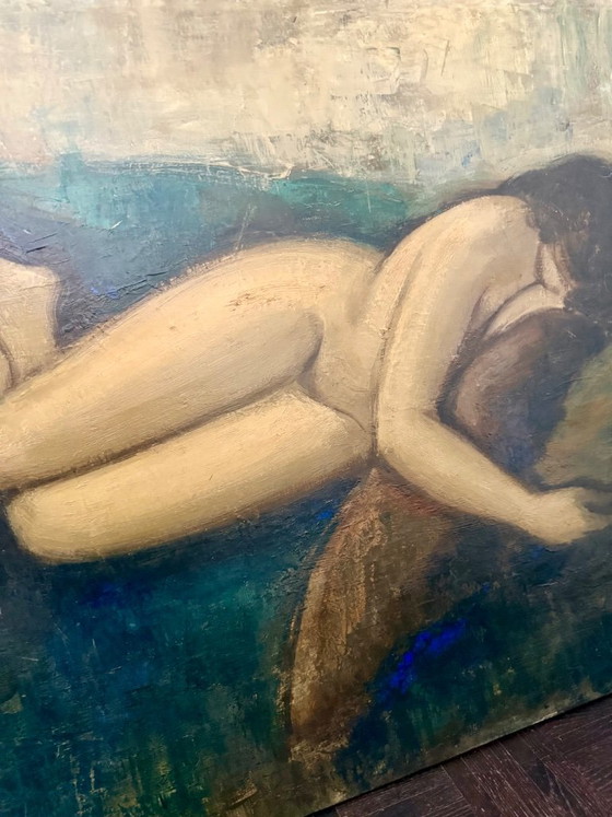 Antique painting, oil on canvas, signed Michel DUTRIEU (1910-1993) – Art, Wood (photo 3 of 15)