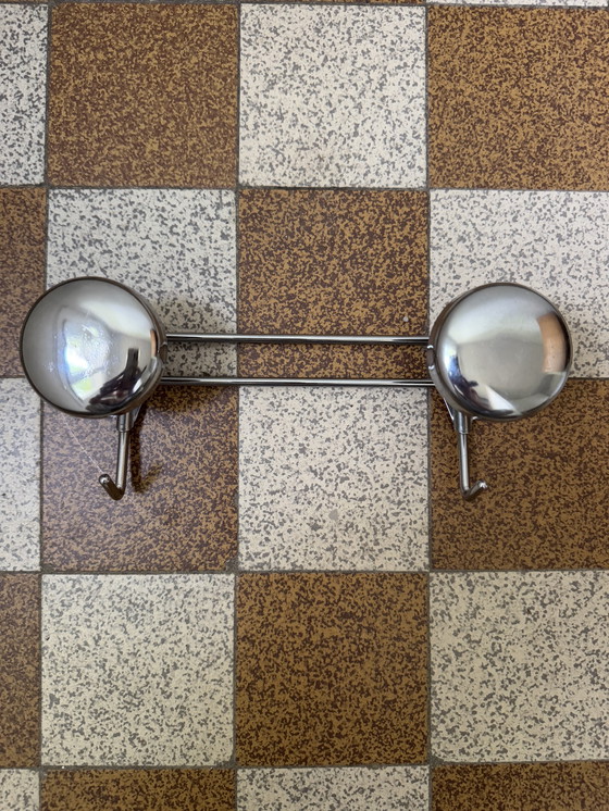 Image 1 of 70's chrome wall coat rack