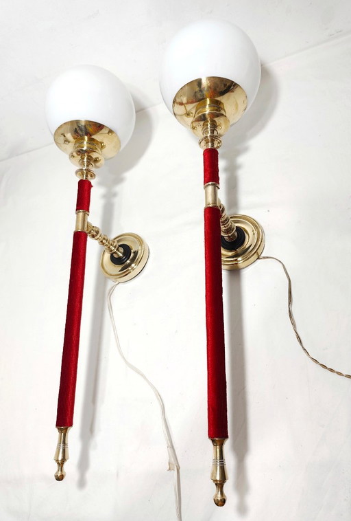 Pair of wall sconces. Spain, 1950s.