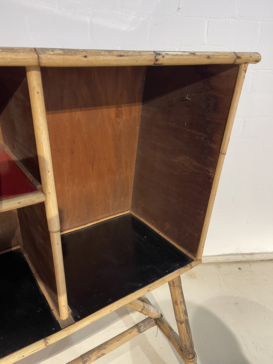 Image 1 of Vintage bamboe bar retro barkruk 