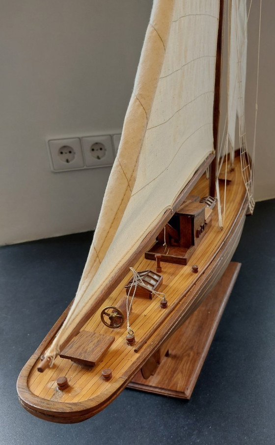 Image 1 of Vintage handgemaakt houten modelschip – Shackleton's Endurance (96 cm)