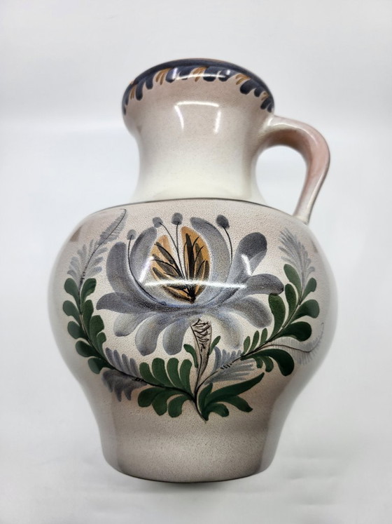 Image 1 of Jean de Lespinasse vaas/werper, met de hand versierd keramiek, Frankrijk, vintage