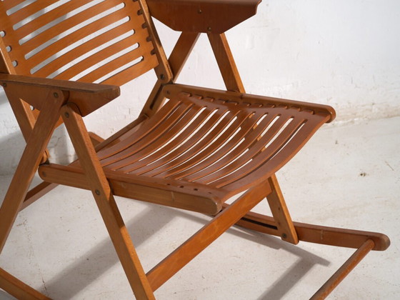 Antique folding Rex rocking chair by Niko Kralj – Slovenia, circa 1970 – Brass, Vintage (photo 23 of 40)