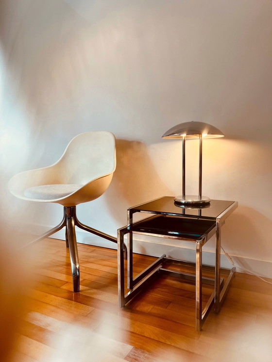 Image 1 of Tavolini laterali neri e cromati