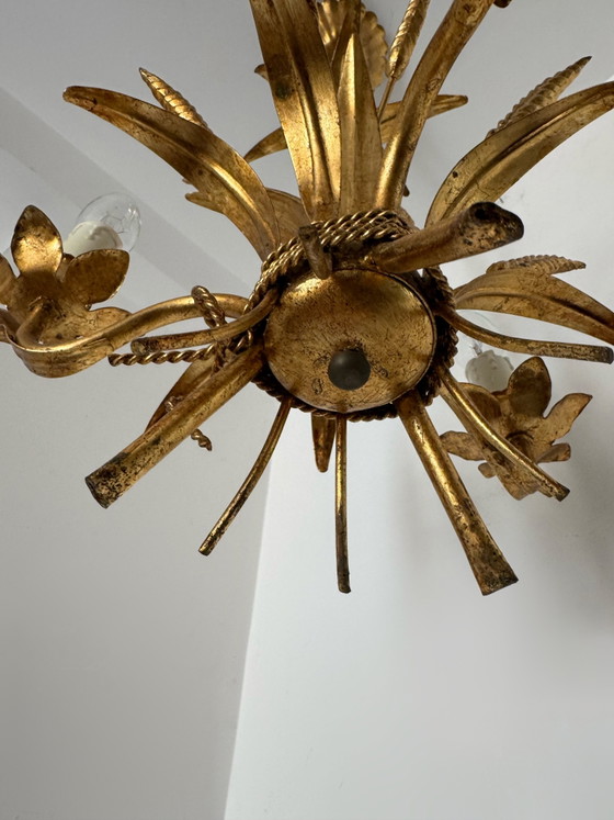 Image 1 of Lustre épi de blé doré Hans KOGL années 70