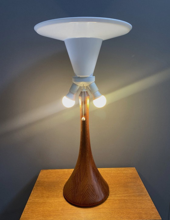 Image 1 of Teakhouten tafellamp van Domus, model 7442, jaren 70.