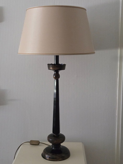 Table lamp 80 cm, brand is in the steel – Lumiere, tafellampen, Metal, Textile