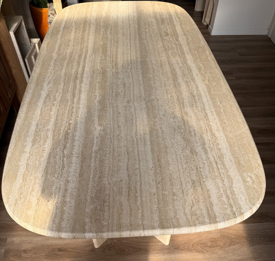 Vintage Travertine Dining Table (photo 5 of 5)
