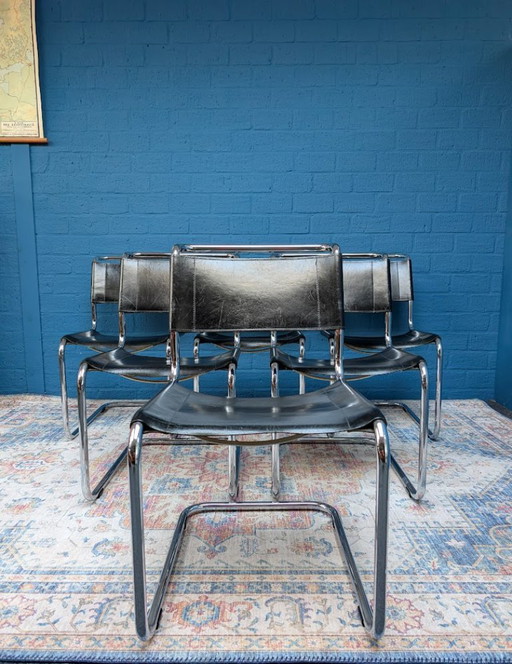 6 sillas de trineo vintage S33, Mart Stam para Thonet, década de 1960