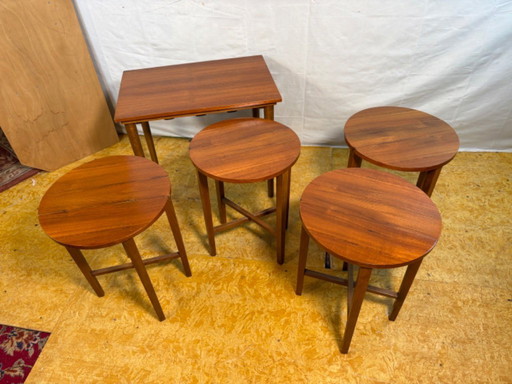 Mid-Century Retro Vintage Teak Nest of Tables by Poul Hundevad 1960  Iconic Danish Design • Space-Saving • Decorative & Function