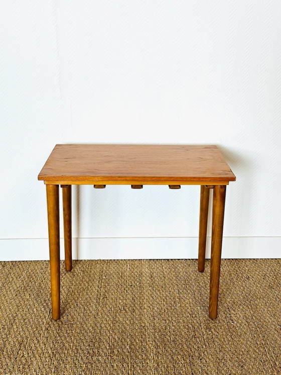 Image 1 of Set van 5 Scandinavische in elkaar passende salontafels van teakhout, 1960
