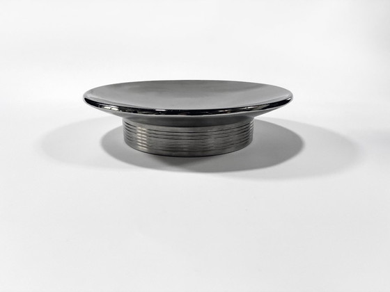 Image 1 of Grand Plat Vintage • Centre de Table • Métal Chromé • Japon • 1990