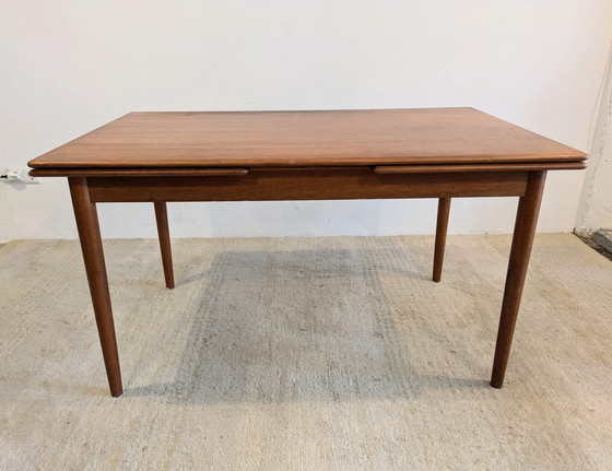 Image 1 of Table de salle à manger danoise vintage en bois de rose, extensible