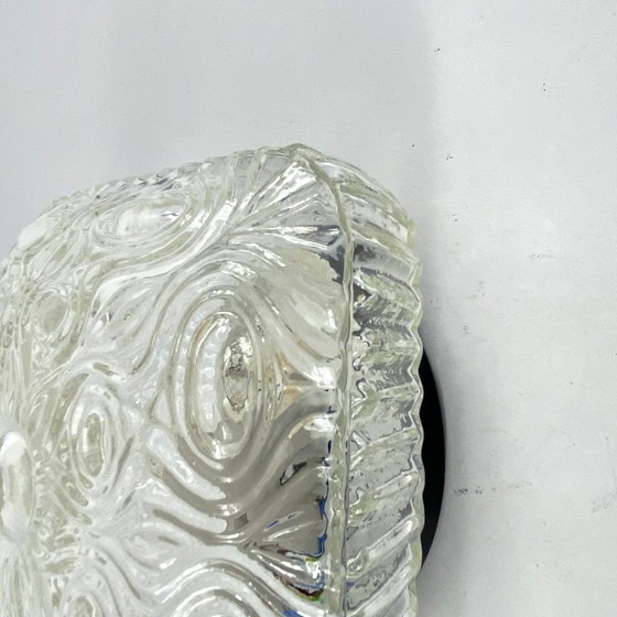 Image 1 of Kleine Wandleuchte Deckenleuchte minimalistische Glas 1970 1980 seventies antike Leuchte transparent