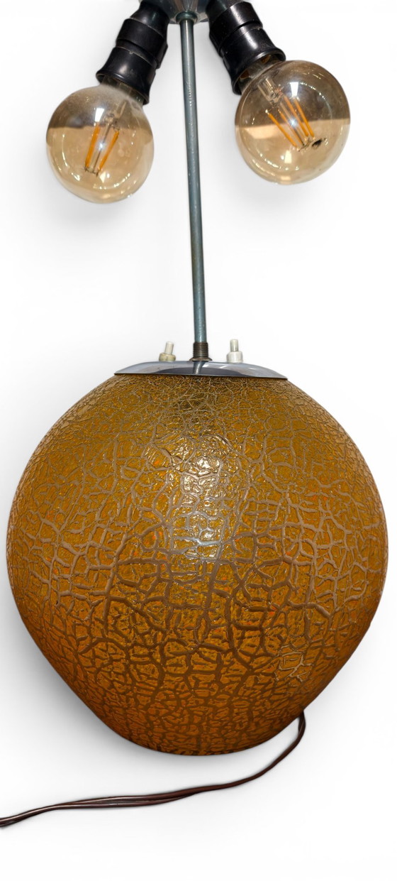 Image 1 of S. Reich & Co Krásno Vintage Art Deco Glass Table Lamp Bohemian Czech Amber Lighting