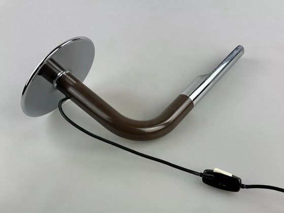 Image 1 of 60s 70s table lamp Ingo Maurer Gulp tube lamp chrome metal Space Age