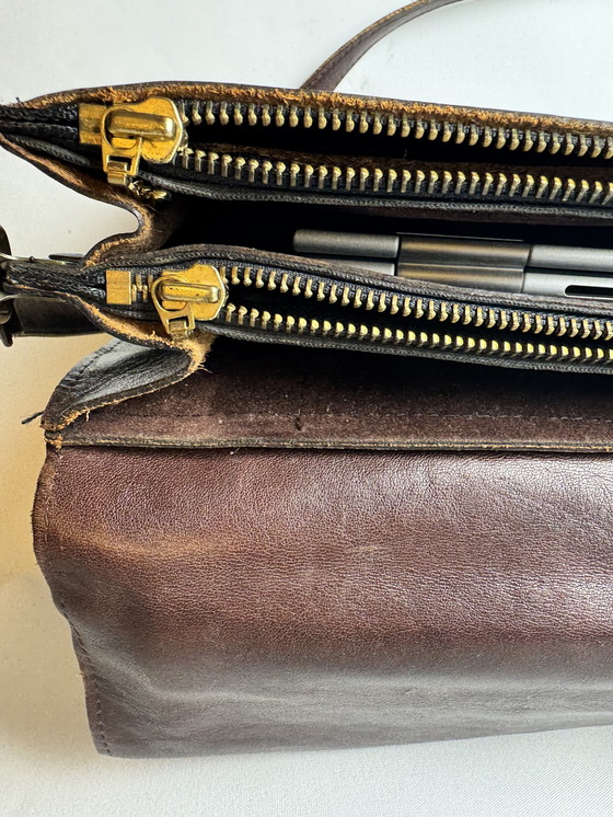 Image 1 of Cartella in pelle vintage di Lederwaren Kerkhof (Paesi Bassi) - con chiavi