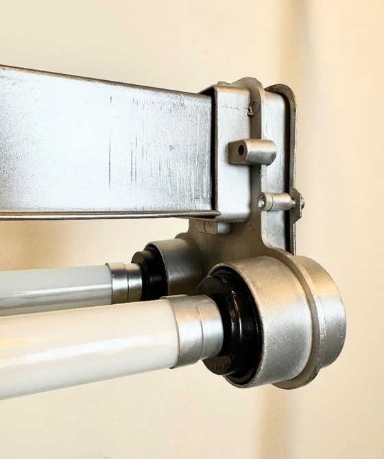 Image 1 of Industrial Polished  Hanging Tube Light, 1970s
