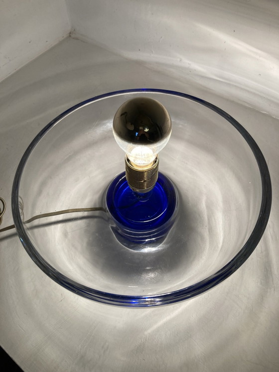 Maison Daum France crystal vintage Table lamp, Glass, Blue (photo 2 of 8)