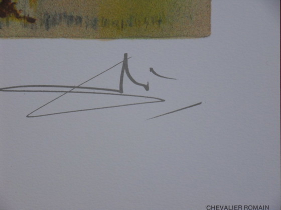Salvador Dali : Les Chevaux, Le Chevalier Romain, Lithographie Signée – Lithographies et sérigraphies, Paper (photo 2 of 6)