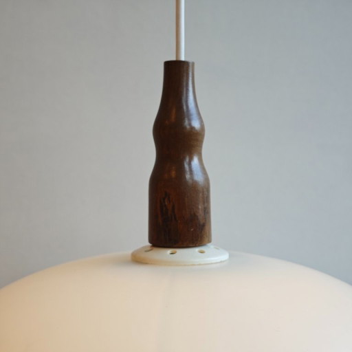 Vintage pendant lamp glass wood