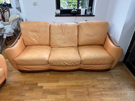 Galleria Nieri Sofa 3 + 1 – 3-5 Sitzer Sofas, Leder, Holz (photo 10 of 15)