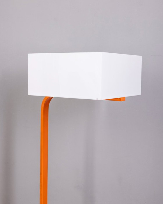 Vintage Space Age Italian Orange Metal and Acrylic Glass Floor Lamp, 1970s – Floor lights (photo 6 of 14)