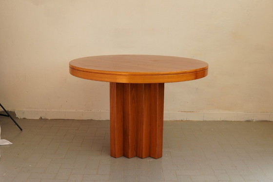 Image 1 of An exceptional Italian brutalist dining table in solid oak
