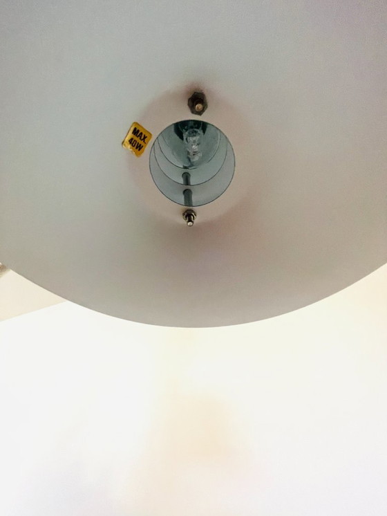 Image 1 of Vintage Danish design lamp - White layered metal - Quality piece