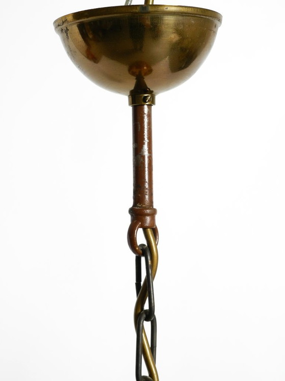 Image 1 of Rara e grande lampada a sospensione italiana degli anni '70 in resina con foglie d'acero incorporate.