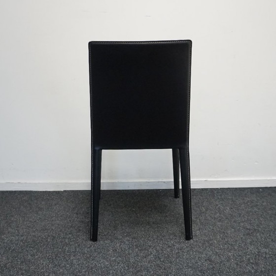 Image 1 of Arper Norma Design dining chairs | Leather chairs Black