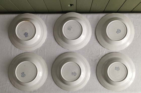 Image 1 of "Regencia": 6 platos hondos de piedra de hierro de St-Amand & Hamage