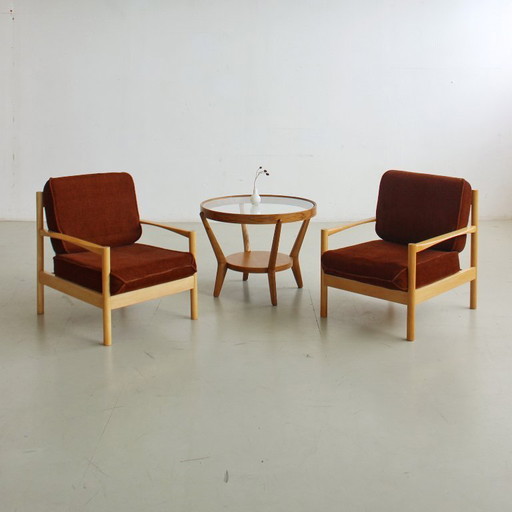 Zwei Sessel aus der Tschechoslowakei, Mid-Century Modern, Vintage 1960er/1970er Jahre, restauriert