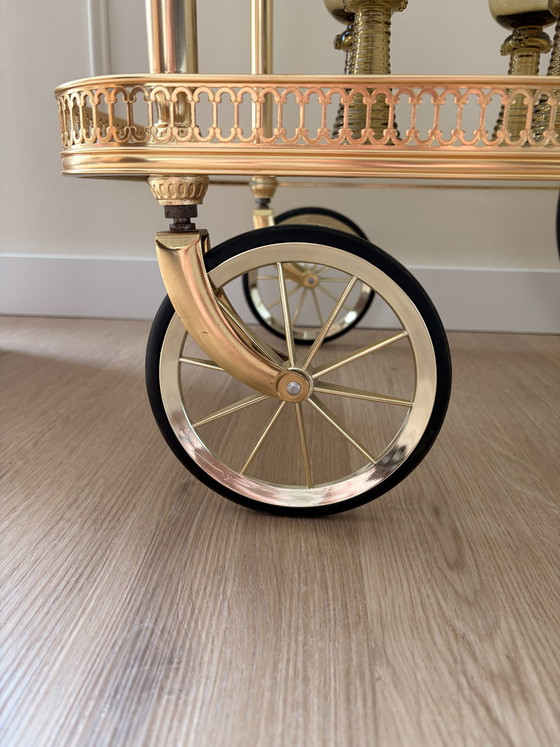 Image 1 of Carrello di servizio vintage placcato oro di Umberto Mascagni