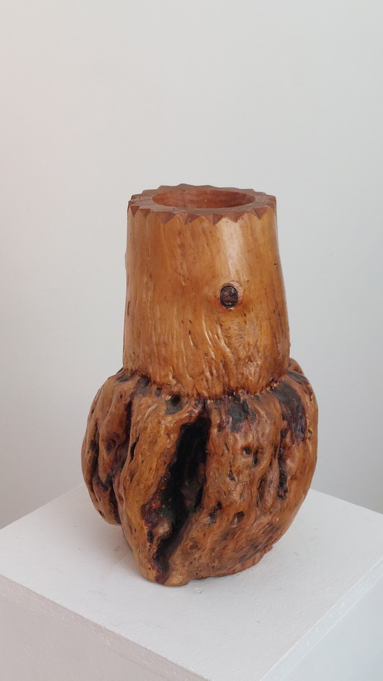 Image 1 of Vintage brutalist root trousers vase with jagged decoration