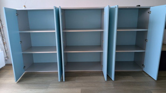Modulare Aufbewahrungsschrank in mehreren Farben, Kunststoff, Holz, Blau, Modern (Foto 9 von 12)