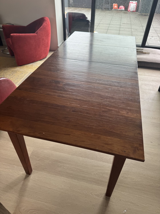 Image 1 of Table de salle à manger en merisier à vendre. Extensible. De 2 m à 2,45 m et 2,90 m.